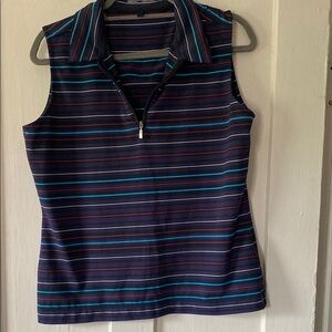 Nike Blue Fitted Sleeveless Polo Golf Dry Fit Top